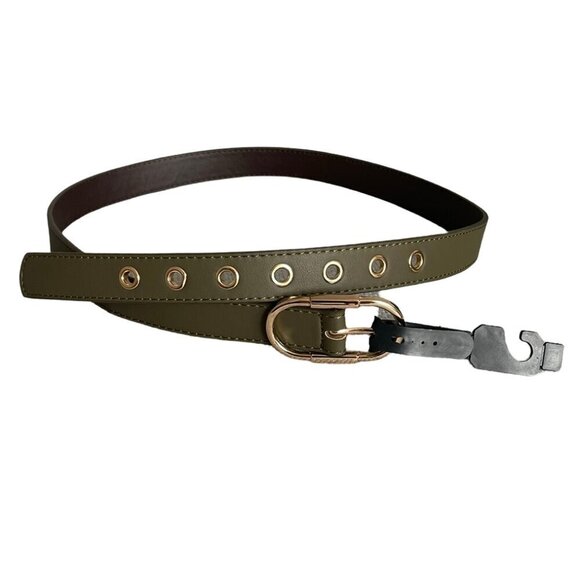 NWOT TRISTAN Women's Olive Green Belt God-Toned Metal Size Medium 40 Inches - Picture 1 of 10